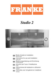Franke Studio 2 Instructions For Use And Installation