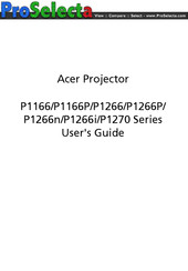 Acer P1270 Series User Manual