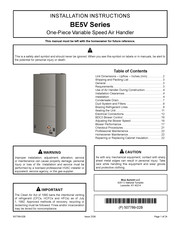 Blueridge BE5V Series Installation Instructions Manual