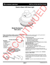 Lithonia Lighting TDD LED 2 Installation Instructions Manual