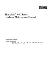Lenovo ThinkPad X60 Series Hardware Maintenance Manual
