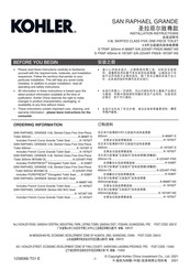 Kohler K-22549T-FNS Installation Instructions Manual