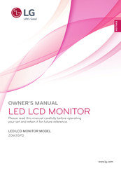 LG 20M35PD Owner's Manual