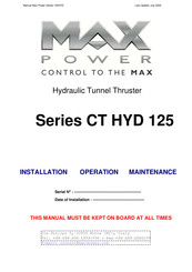 MAX power CT HYD 125 Series Installation Operation & Maintenance