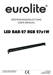 EuroLite LED BAR-27 RGB 27x1W Instructions Manual