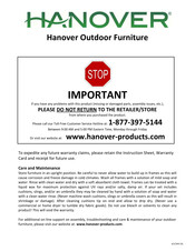 Hanover Sun Porch SUNPRCH4PC-TAN Manual