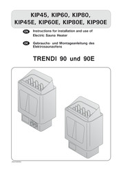 Harvia TRENDI 90E Instructions For Installation And Use Manual