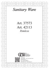 Gessi Sanitary Ware 37573 Manual