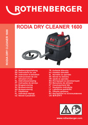 Rothenberger 1600 Instructions For Use Manual