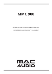 MAC Audio MMC 900 Owner's Manual/Warranty Document