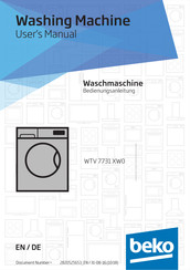 Beko WTV 7731 XW0 User Manual