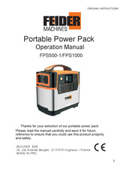 Feider Machines FPS1000 Operation Manual