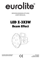 EuroLite LED Z-3X3W Beam Effect User Manual