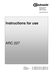 Bauknecht ARC 227 Instructions For Use Manual