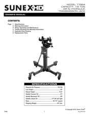 Sunex HD 7796A Owner's Manual