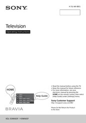 Sony KDL-50W665F Operating Instructions Manual