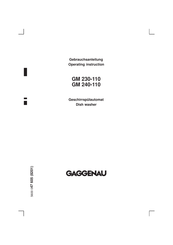Gaggenau GM 230-110 Operating	 Instruction
