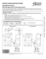 American Standard 6517 Back Spud Series Installation Instructions Manual