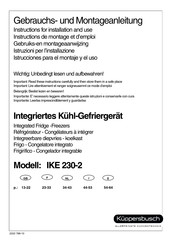 Kuppersbusch IKE 230-2 Instructions For Installation And Use Manual