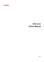 Canon G600 Series Online Manual