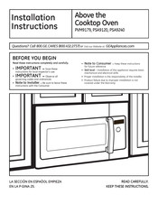 GE PVM9179 Series Installation Instructions Manual
