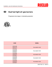 Riello C9162401 Installation, Use And Maintenance Instructions