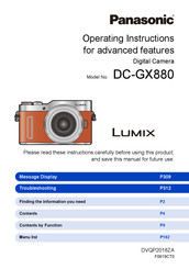 Panasonic Lumix DC-GX880 Operating Instructions For Advanced Features