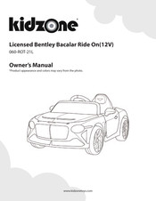 Kidzone Licensed Bentley Bacalar Ride On Owner's Manual