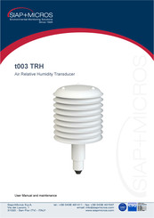 SIAP+MICROS t003 TRH User Manual And Maintenance