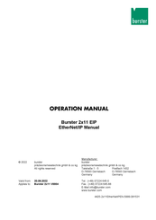 Burster REISTOMAT 2x11 EtherNet/IP Operation Manual