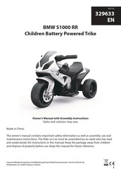 BMV BMW S1000 RR Owner's Manual With Assembly Instructions