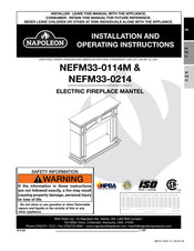 Napoleon NEFP33-0114M Installation And Operating Instructions Manual