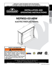 Napoleon NEFP33-0314BW Installation And Operating Instructions Manual