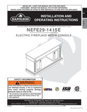 Napoleon NEFE29-1415E Installation And Operating Instructions Manual