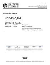 Blonder Tongue HDE-4S-QAM Instruction Manual