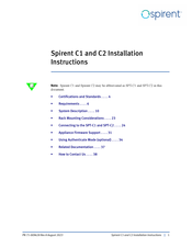 Spirent communications C2 Installation Instructions Manual