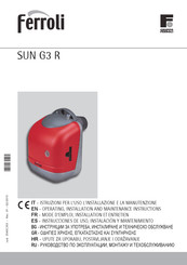 Ferroli SUN G3 R Operating, Installation And Maintenance Instructions