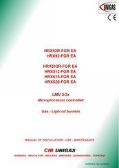 Unigas HRX92R-FGR Manual Of Installation - Use - Maintenance
