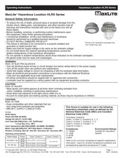 Maxlite HLRS Series Operating Instructions Manual