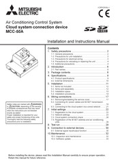 Mitsubishi Electric MCC-50A Installation And Instruction Manual