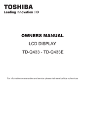 Toshiba TD-Q433 Owner's Manual