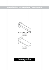 Hans Grohe Talis S 14420001 Installation Instructions / Warranty