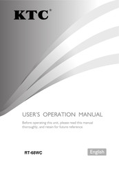 KTC RT-68WC User's Operation Manual
