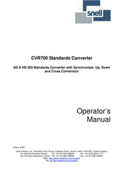 Snell CVR700 Operator's Manual