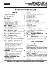 Carrier WeatherMaster 50GC 14 Series Installation Instructions Manual