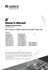Gree U-Match GUD100T/A-S Owner's Manual