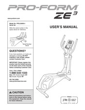 ICON PRO-FORM ZE3 User Manual
