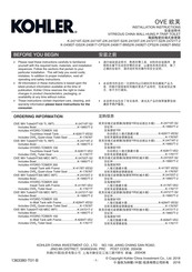 Kohler OVE K-24082T-CPS2 Installation Instructions Manual
