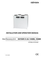 Oxygen X-Air V500E Installation And Operation Manual