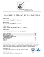 Bull Outdoor 40629 Assembly & Operating Instructions